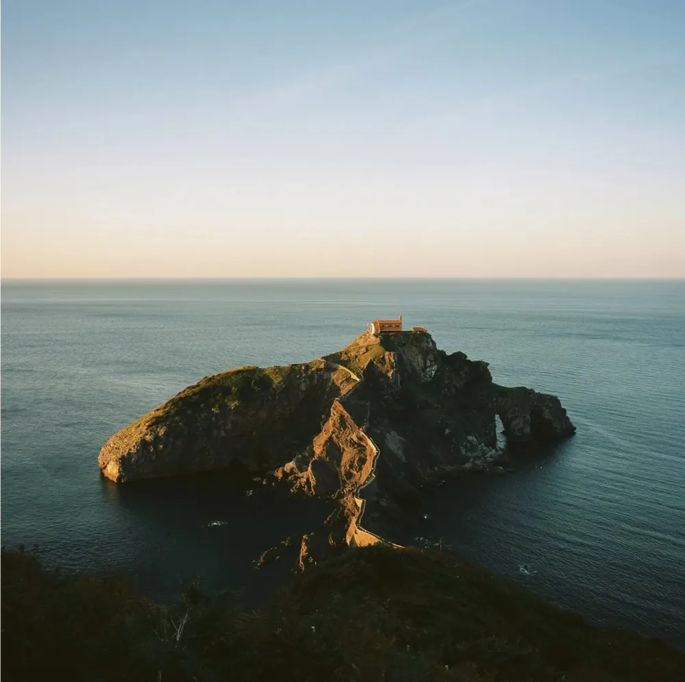 Rocky island with a small chapel